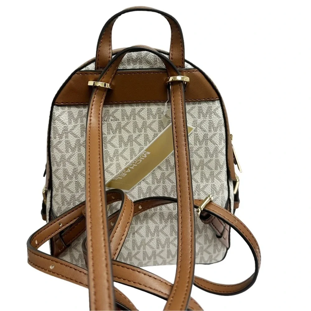 Michael Kors Jaycee XS Mini Convertible Zip Pocket Backpack Crossbody Vanilla